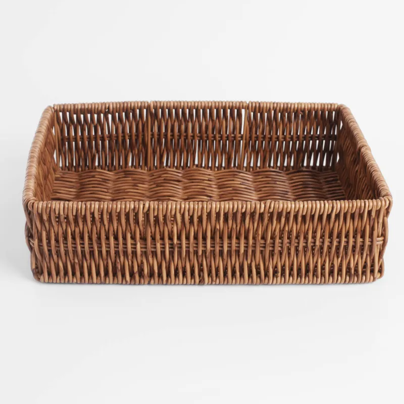 Grocery basket, 26x18 cm, rattan, rectangular, brown, Blendy, image-4