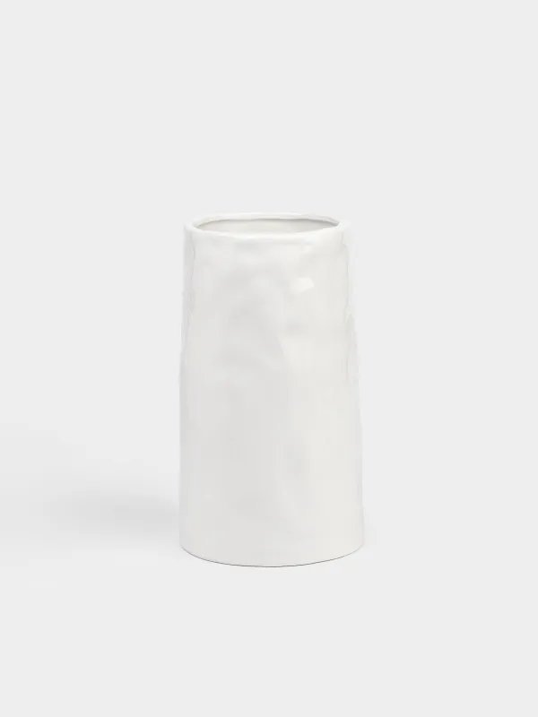 Flower vase, 20 cm, ceramic, milky, Blossom, Crumple font, image-4