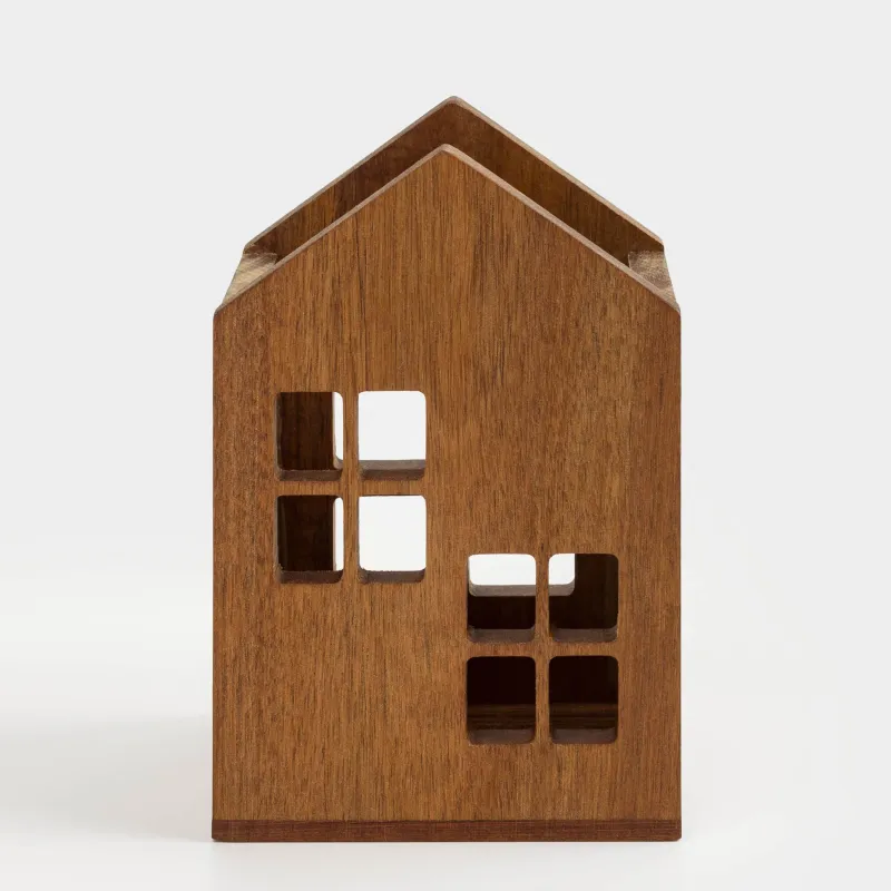 Kitchen accessories stand, 15 cm, with handles, wood, house, Noble tree, image-2