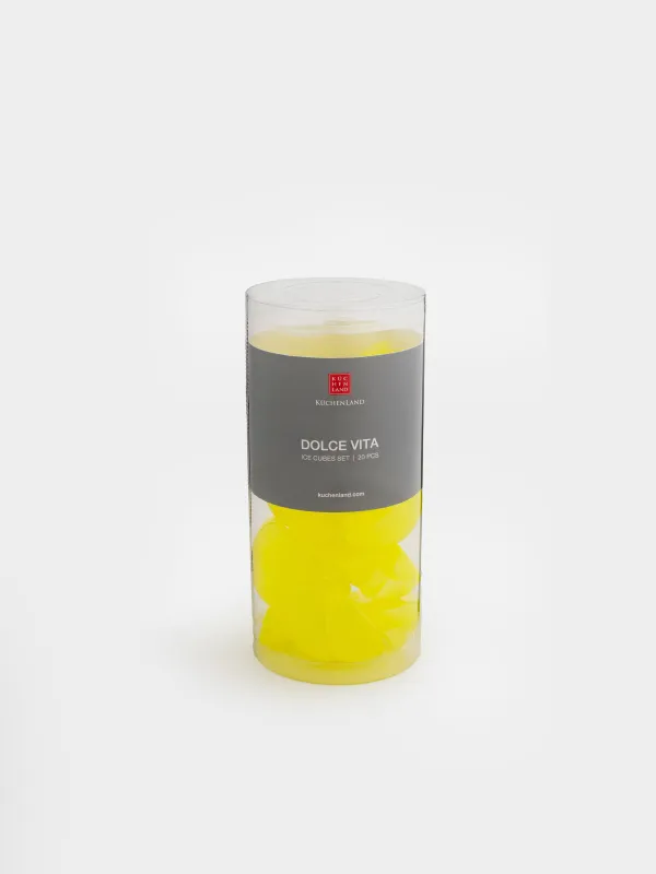 Set of cubes for cooling drinks, 20 pcs, plastic, yellow, Lemon, Sicily, image-4