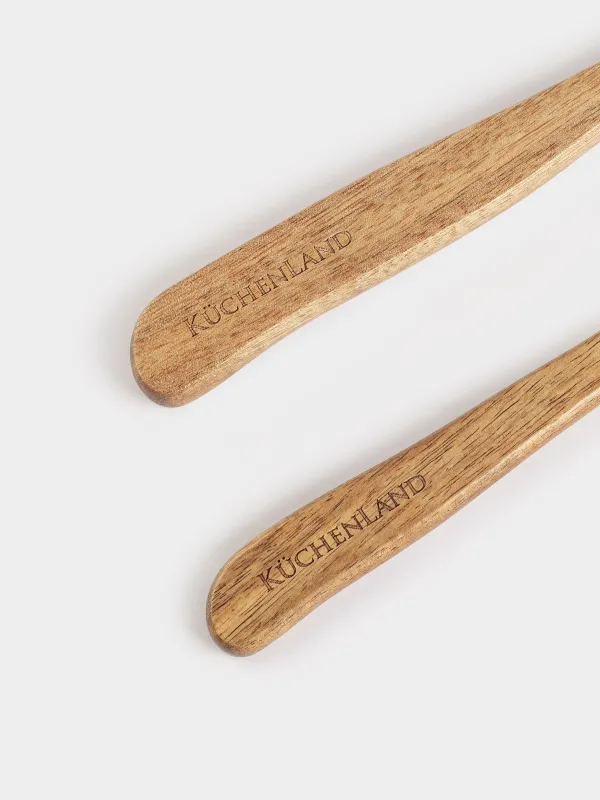 Spatula, 2 pcs, silicone / wood, white, Pomegranates and oranges, Christmas miracle, image-2