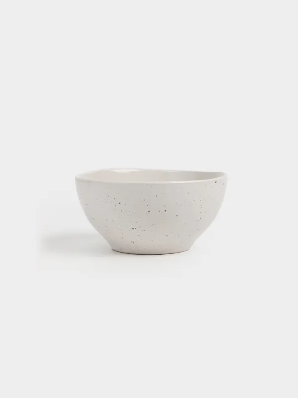 Dining set, 6 persons, 18 items, ceramic, milky, speckled, Uneven edge, Xoras, image-3