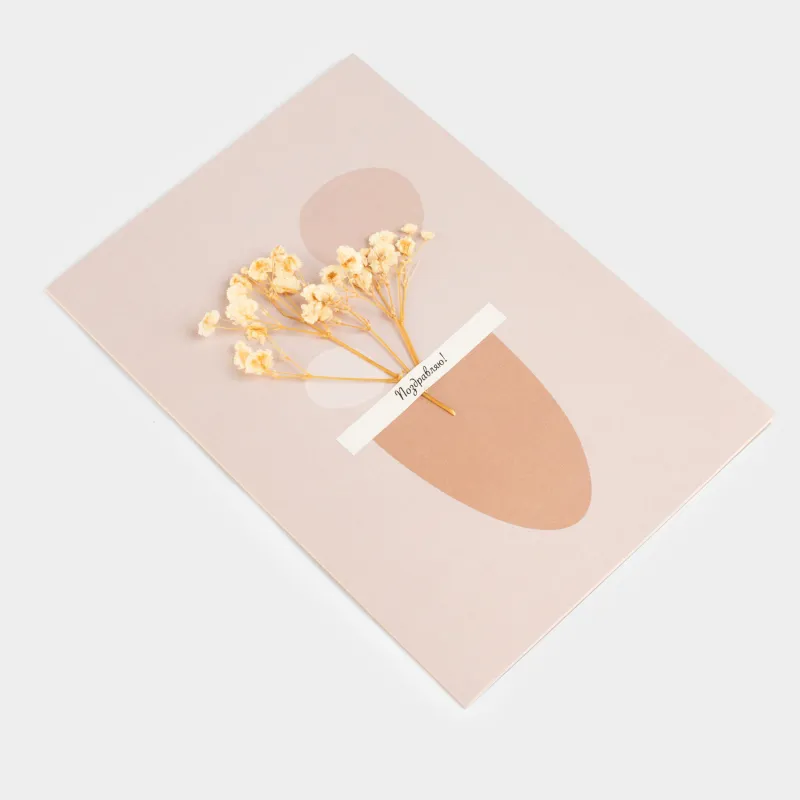 Gift envelope, 12x17 cm, paper, milky, Dried flowers, Congrats, image-2