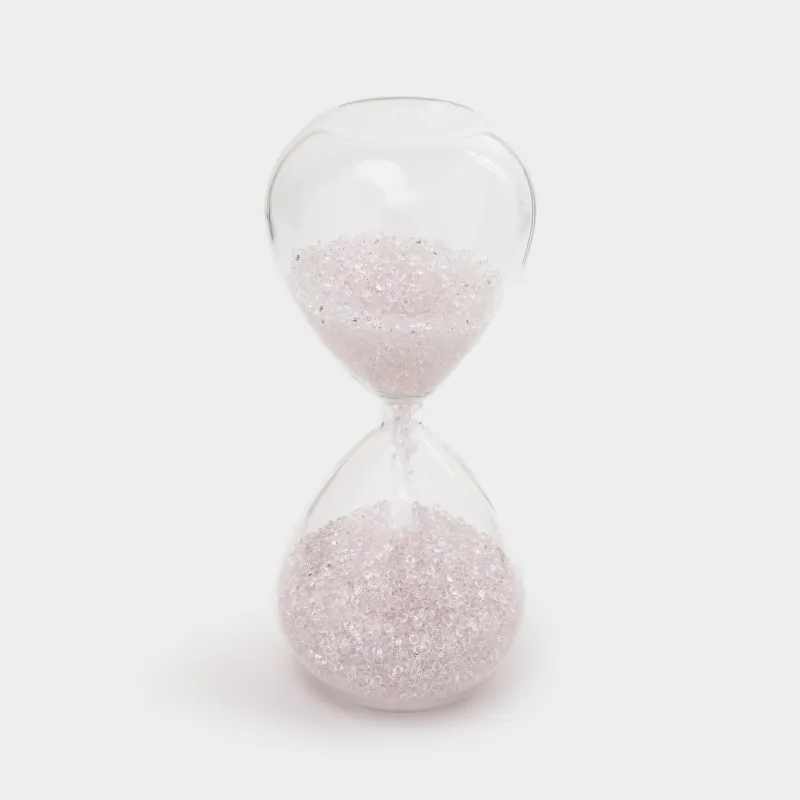 Sand clock, 20 cm, 15 seconds, with crystals inside, glass, Sand time, image-1