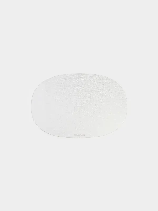 Placemat, 30x45 cm, PVC, oval, white, Silver drops, Rock, image-0
