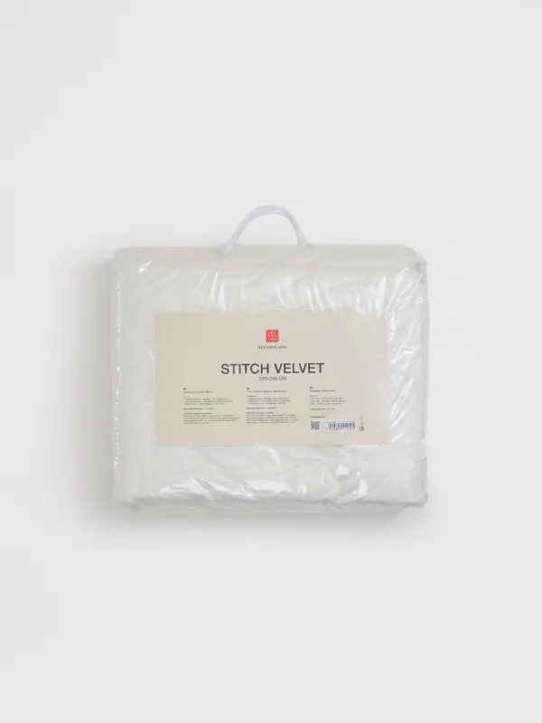 Bedspread, 220x240 cm, quilted, velvet/microfiber, milky, Leaves, Stitch velvet, image-6