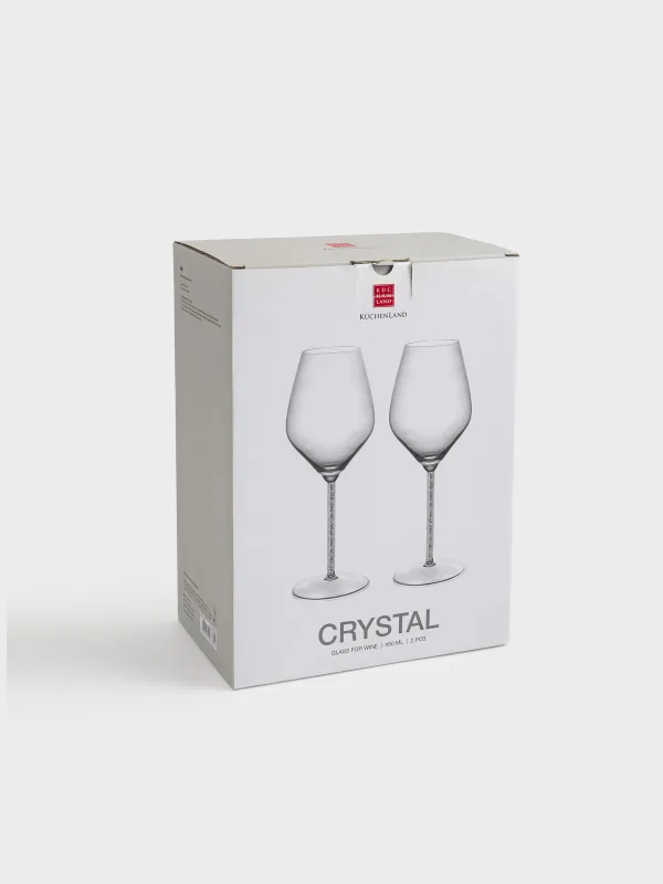 Drinking glass, 450 ml, 2 pcs, glass / rhinestones, Crystal, image-4