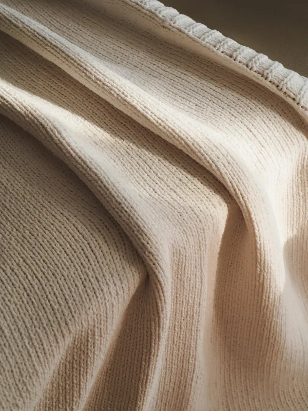 Blanket, 130x170 cm, with pompoms, chenille / lurex, milky, Chenill, image-2