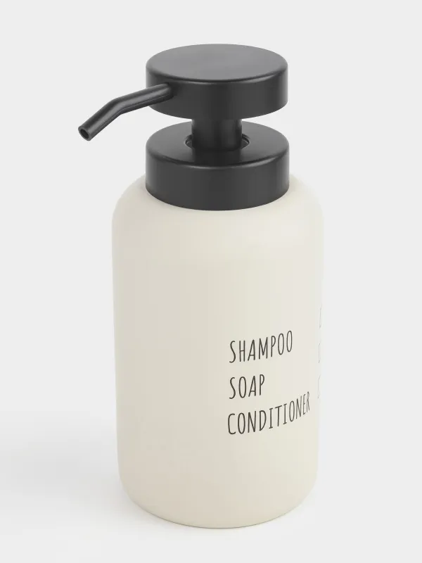 Liquid soap dispenser, 350 ml, polyresin / plastic, beige, Irida, image-1