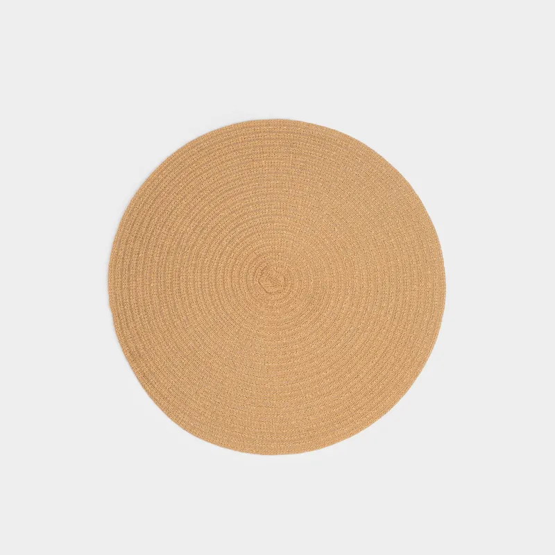 Placemat, 38 cm, cellulose, round, sand, Straw