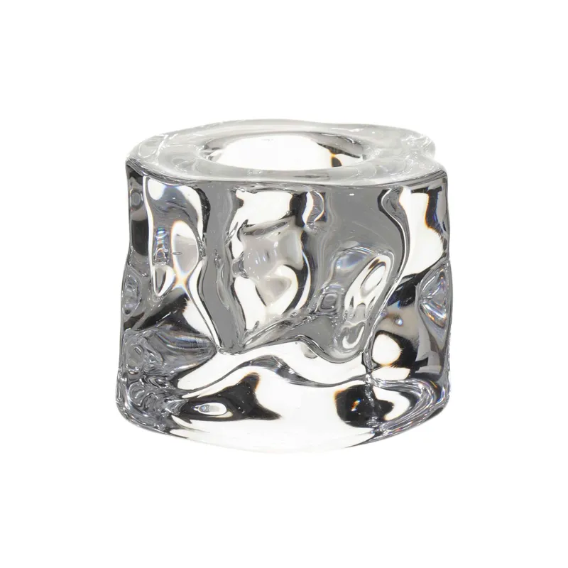 Candle holder, 4 cm, for a thin candle, glass, Concave