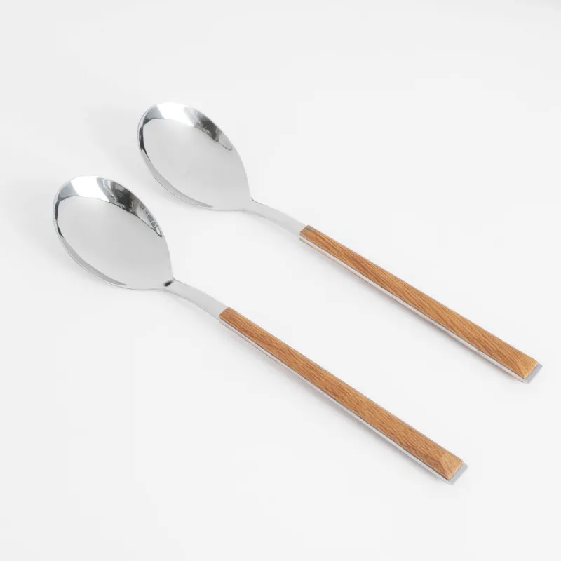Tea spoon, 2 pcs, steel/plastic, brown, Prague, image-0