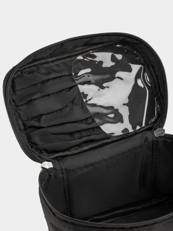 Makeup bag, 19x14 cm, with handle, nylon, black, Force night, image-4