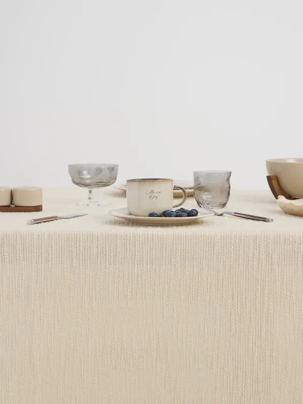 Tablecloth, 170x250 cm, cotton, beige, Matting, Gunny lurex, image-2