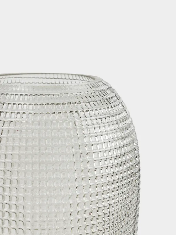 Flower vase, 30 cm, glass, grey, Fantasy, image-1