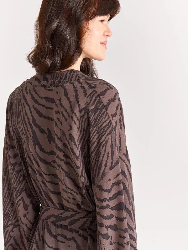 Women's kimono, homewear, size S, viscose, black and white, Zefina, image-6