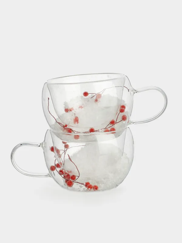 Mug, 270 ml, 2 pcs, glass B, with berries inside, Air decor, image-0