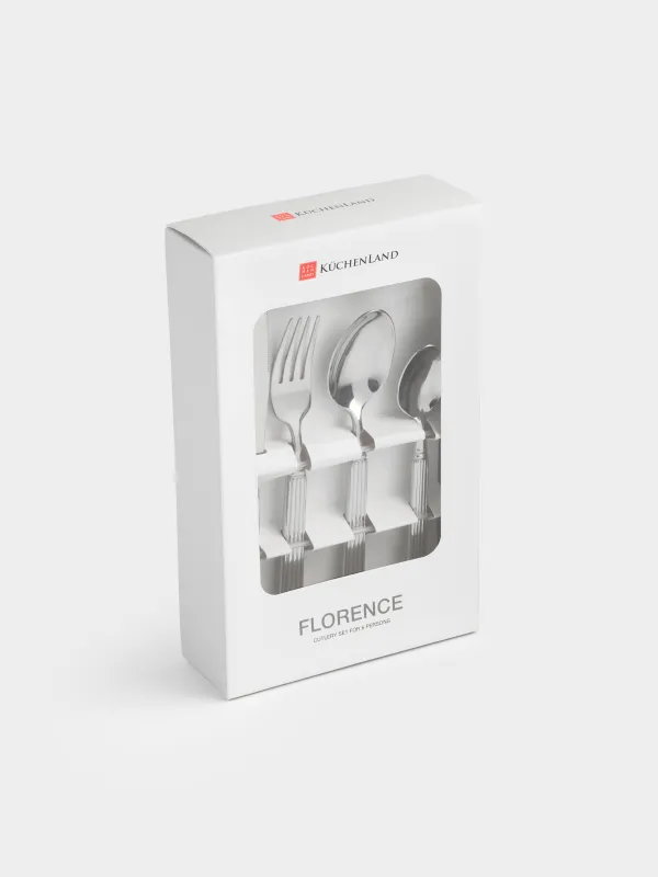 Cutlery, 6 persons, 24 items, steel, Florence, image-4