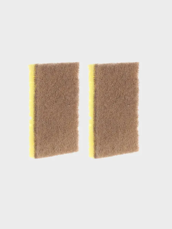 Dish washing sponge, 11x7 cm, 2 pcs, wood fiber/sisal, beige, Green clean, image-0