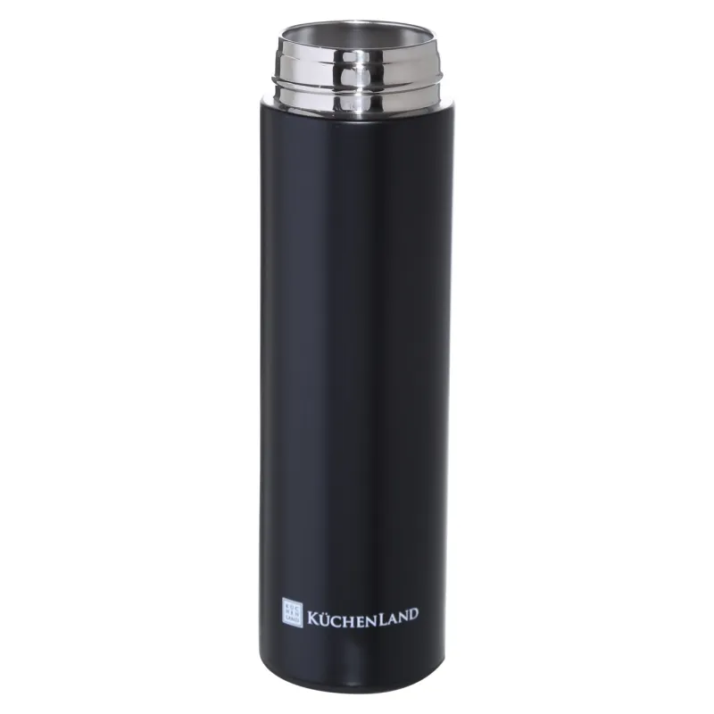 Thermos flask, 500 ml, with thermometer, steel / plastic, black, Celsius, image-1
