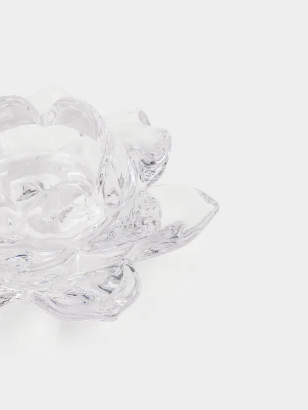 Candlestick, 12 cm, for tea / thin candle, glass, Lotus, Lotus, image-3