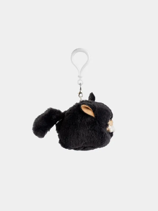 Keychain, 8 cm, Soft, wind-up, polyester / plastic, grey, Dog with bone, Dog, image-1