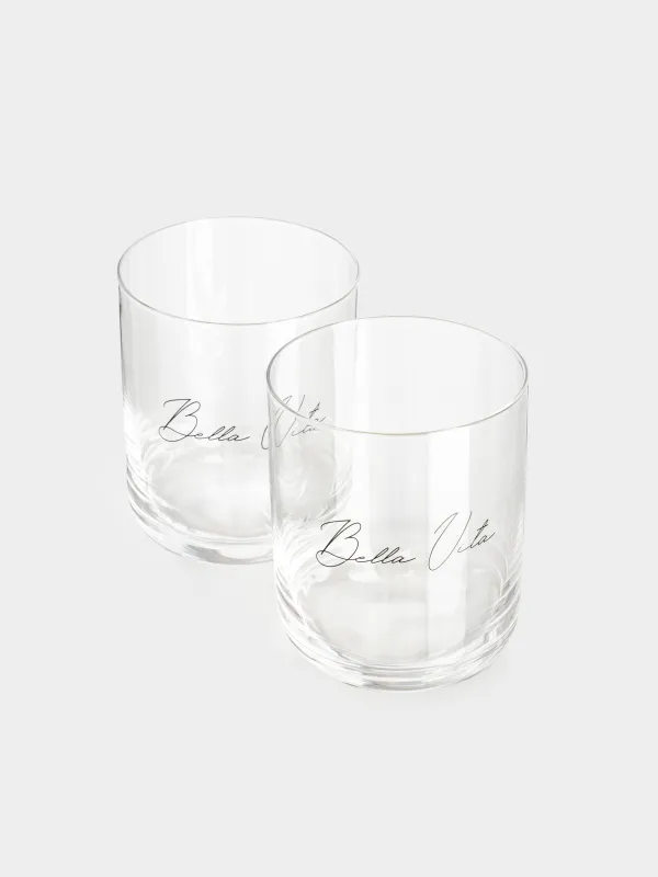 Glass, 10 cm, 380 ml, 2 pcs, crystal glass, Bella Vita, Foligno                  , image-1