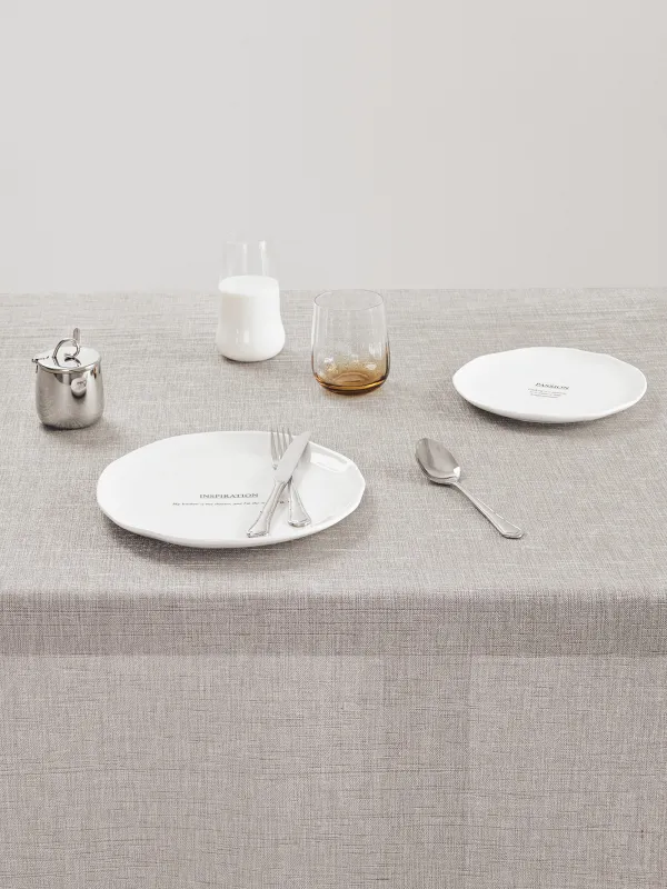 Tablecloth, 160x160 cm, fringed, polyester, grey melange, Beverin, image-1