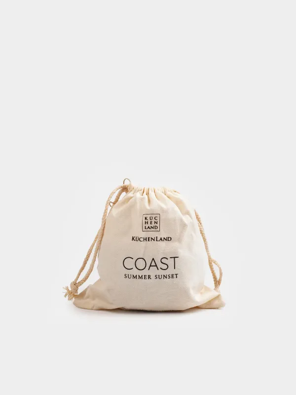 Scented candle, 12х9 cm, in a coconut holder, Summer Sunset, Coast, image-4