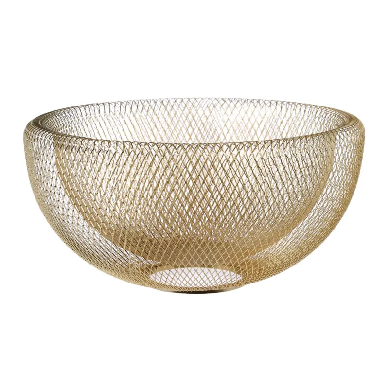 Fruit basket, 30 cm, metal, gold, Mesh, Twist cell