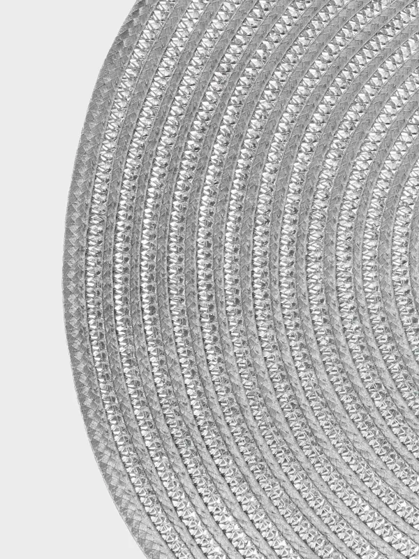 Placemat, 38 cm, polypropylene, round, silver, Circle, image-1