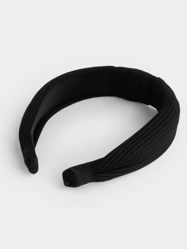Hair band, 13x15 cm, polyester / plastic, Black, Basic, image-2