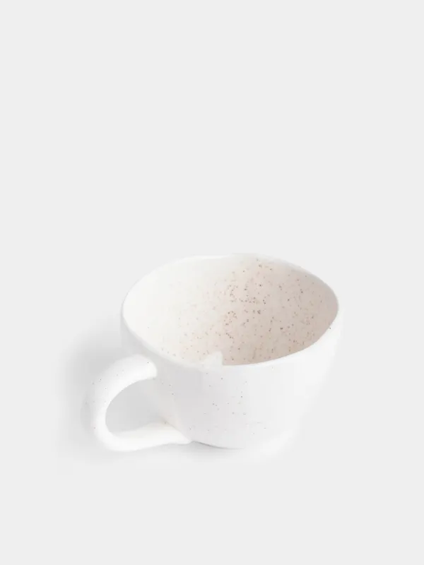 Mug, 450 ml, porcelain P, milk, speckled, I love you, Delicia, image-3