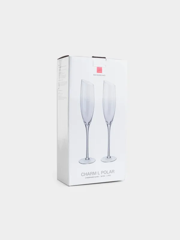 Champagne glass, 180 ml, 2 pcs, glass, mother of pearl, Charm L polar, image-4
