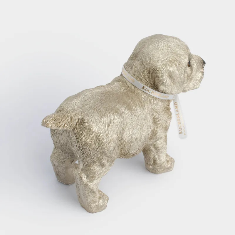 Statuette, 11x17 cm, polyresin, golden, Labrador, Dog, image-5