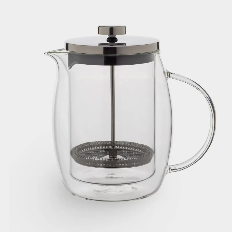 French press, 800 ml, glass B/ steel, round, Air