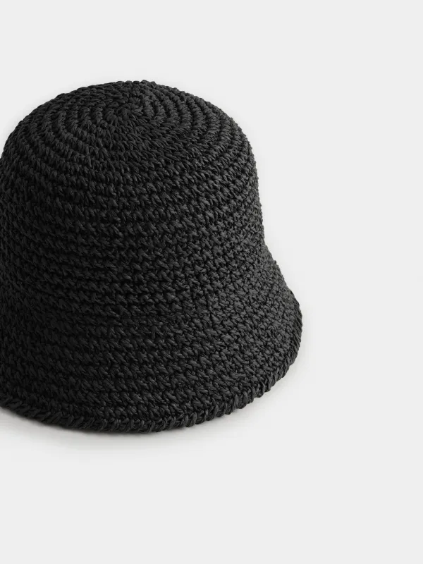 Bucket hat, Single size, paper, black, Banjo, image-1