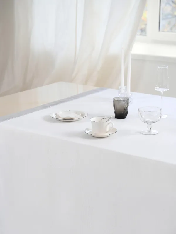 Tablecloth, 160x160 cm, polyester, white-gray, Milky way, image-5