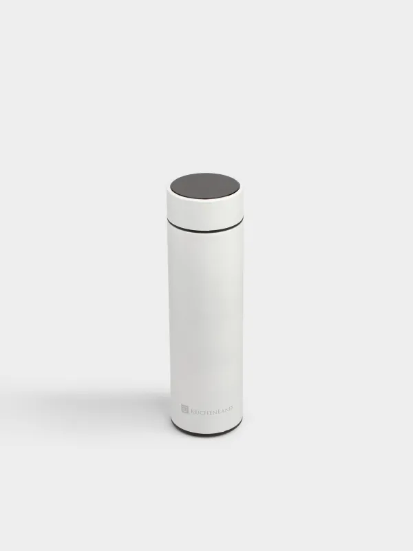 Thermos flask, 500 ml, with thermometer, steel / plastic, white, Celsius, image-1