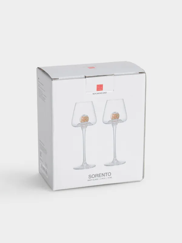Drinking glass, 50 ml, 2 pcs, crystal glass, Amber ball, Sorento, image-6