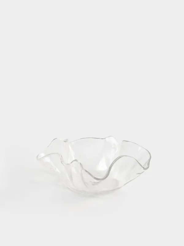Salad bowl, 20x9 cm, 650 ml, glass, Wavy edges, Clear wave, image-0