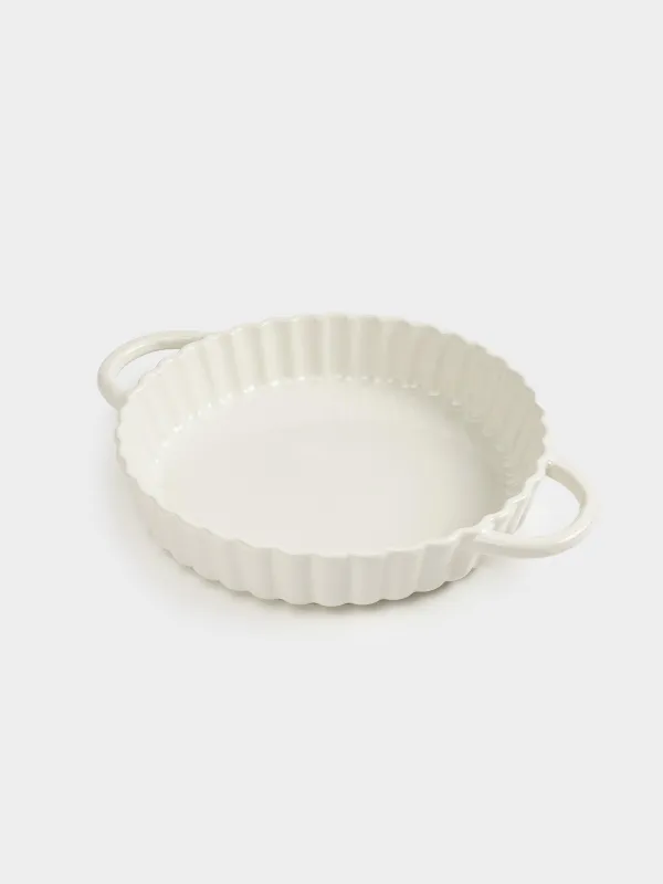 Baking dish, 28 cm, ceramic, round, milk, Cakes ivory, image-5