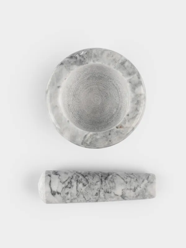 Spice mortar, 7 cm, with pestle, Marble, Grey, Marble, image-2