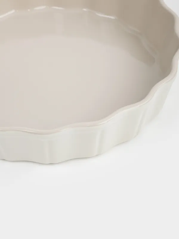 Baking dish, 24 cm, ceramic, round, milky beige, Cakes new, image-2