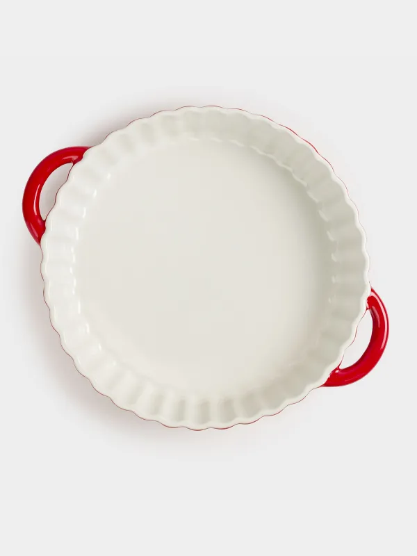 Baking dish, 25 cm, ceramic, round, burgundy, Gradient, Cakes gradient, image-5