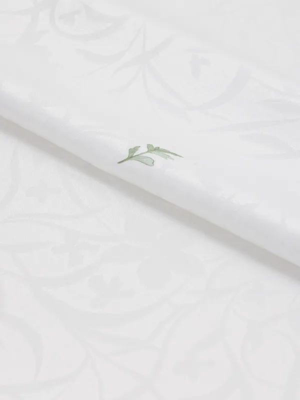 Table runner, 40x160 cm, jacquard, polyester, milky, Wildflowers, Petals serenity, image-1