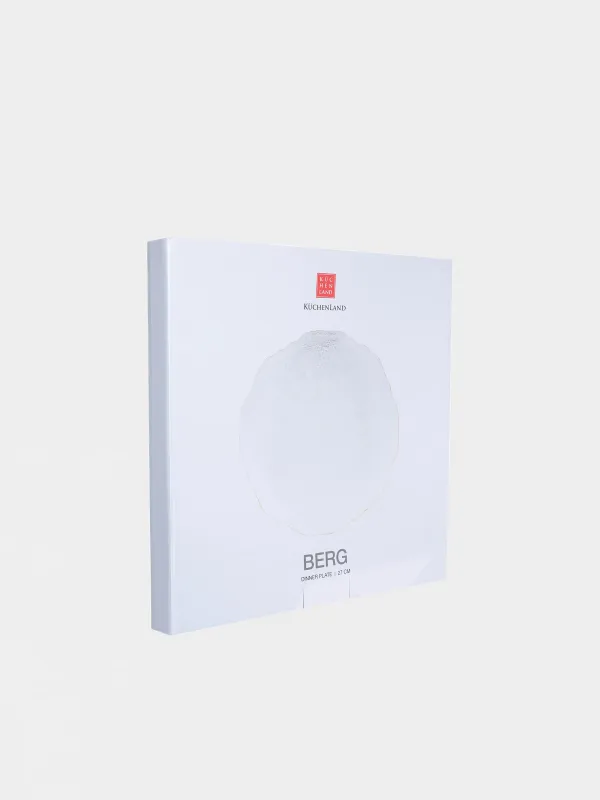 Dining plate, 27 cm, glass, with golden edging, Berg, image-2