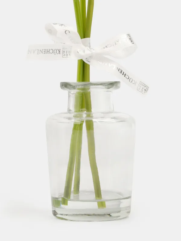 Artificial bouquet, 30 cm, in a vase, metal / glass, White calla lilies, Flower garden, image-1