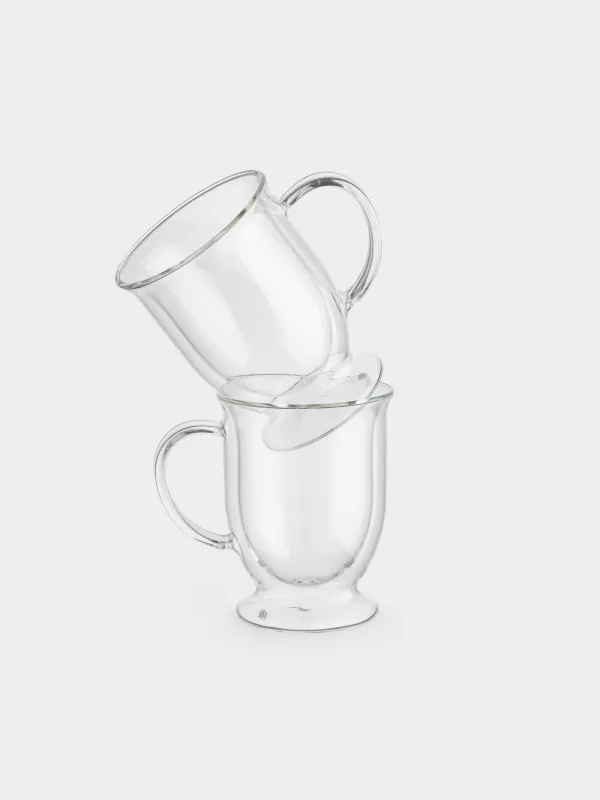 Mug, 350 ml, 2 pcs, on a leg, glass B, Air, image-0