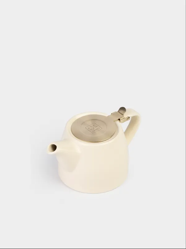 Teapot, 500 ml, ceramic / steel, milky-golden, Kettle ceramo, image-2